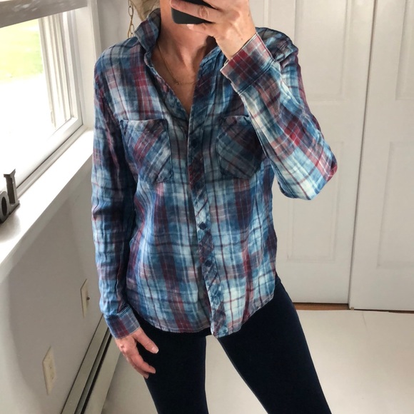 cloth & stone Tops - CLOTH & STONE plaid button down shirt SZ S EUC
